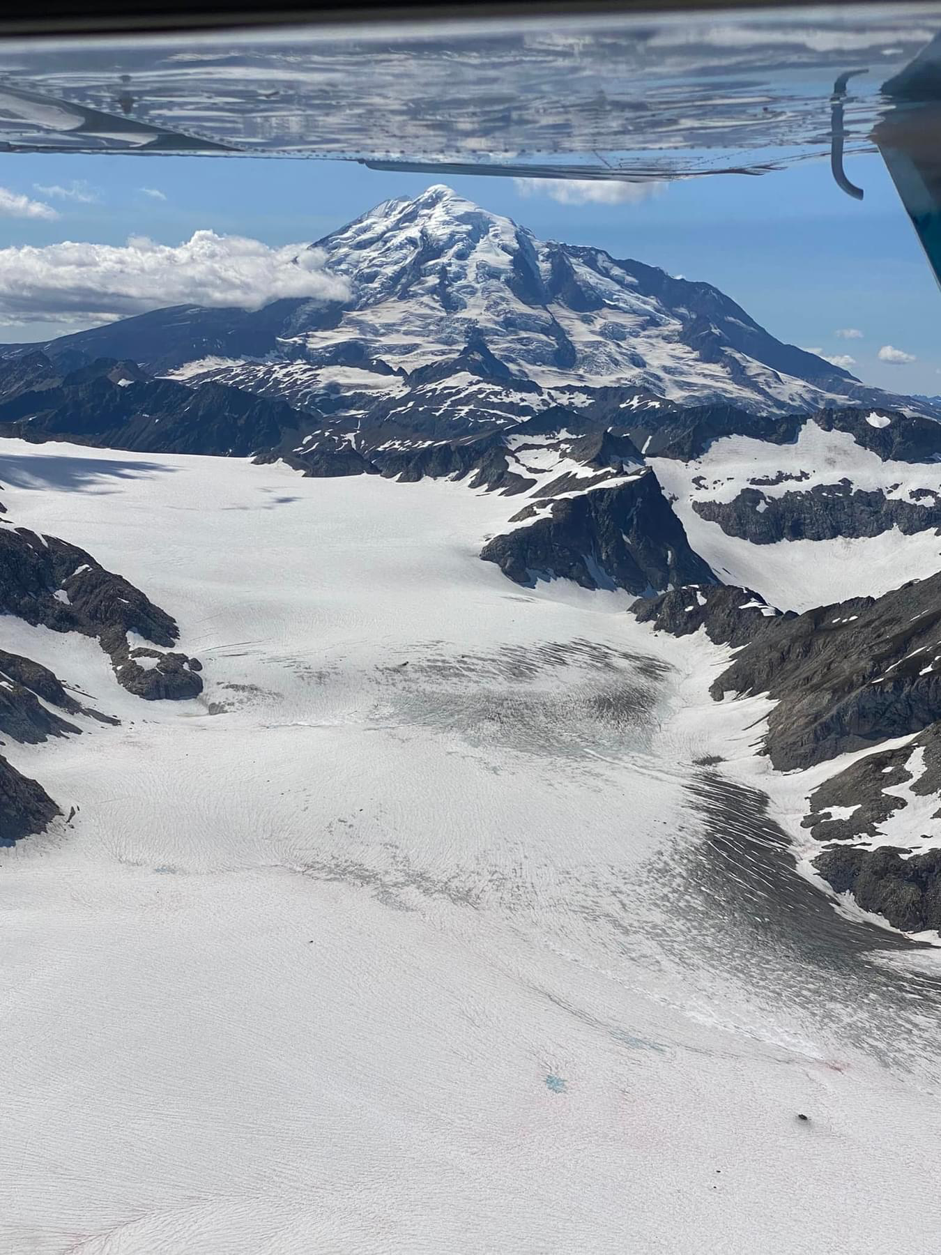 map of flight routes to bear viewing locations at katmai national park and lake clark national park